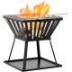 Outdoor BBQ Picnic Heating 15.7 Trapezoid Steel Fire Pit Wood Burning Stove Backyard Patio Garden Fireplace