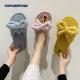Custom Womens Plush Fur Slippers With Shock Absorbing Midsole