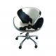 Office Aviator Swan Chair - Casters - Polished Aluminium - Genuine Cowhide