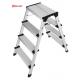 Double Sided  Aluminum Step Stool Wide Pedal 4 Steps Slip Resistant