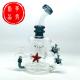 Star&Sea turtle recycle blue Pyrex Glass Water Pipes female 14  joint Fancy glass oil rigs hand blowing glass bongs