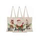 Christmas Tote Reusable Gift Bags Canvas Material Wear Resistant