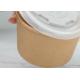 Recyclable Kraft Paper Bowls , Customized Small Paper Soup Bowls With Lids