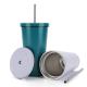 Car stainless steel mug 500ml/750ml  customizable pattern large mouth coffee sublimation cup with straw