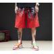 Digital Offset Printing Gradual Mens Red Boardshorts With Pockets