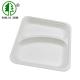 120 Deg Compostable Bagasse Disposable Cafeteria Food Trays 2 Compartment