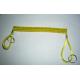 Safety yellow coiled cable tool lanyard economical elastic spiral anti-drop accessory rope