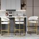 Stainless Steel Frame Flannel Bar High Stools For Kitchen