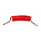 Nylon PA6 PA12 Red Recoil Hose , 12mm Outer Dia Polyamide Tube For Pneumatic Brake System