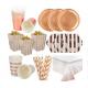 Rose Gold Party Plates And Napkins Cups