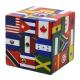 Custom UV Printing Flat Rubik's Magic Puzzle Cube 3x3x3 National Flag For Chlidren 156g