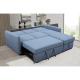 OEM Wholesales hot selling Living room L shape Corner sofa recliner Sectional storage function  linen fabric sofa bed