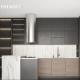 Home Style Interior Smart High Gloss Model Modular Wood Grain Kitchen Cabinets For Apartment