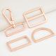 Customized 38mm Square Buckle Snap Hook 1.5 Rose Gold D Ring for Bag Making Supplies