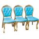YLX-8015 Golden Aluminium Tube with Sky Blue PU Cover Dining Chair for Indoor