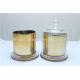 Golden candle holder and Glass dome, candle jar with glass cover sale