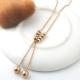 Round beads Stainless Steel Jewelry Necklace, Pendant bead necklaceswith rose gold color