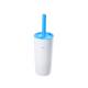 Fully Enclosed 10.5x34cm Compact Toilet Cleaner Brush And Holder Simple Color