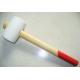 white rubber mallet with wooden shaft