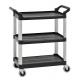 Office Small Janitorial Cleaning Cart 200 Lbs 3 Shelf Utility Cart