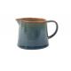 Lovely Little Ceramic Milk Pot Organic Shaped With Blue Reactive Color