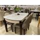 Oak Frame White Marble Top Dining Table Set Good Corrosion Resistant
