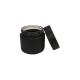 2 oz Child Resistant Glass Jar Matte Black Jar w/ Black Plastic Screw Lid