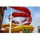 Outdoor Fiberglass Water Slides Custom FRP Spiral Red Water Slides CE