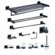 Polished Matt Bathroom Towel Bar Sets Black 11 Piece Bath Accessories Kit