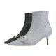 188-3 Korean Fashion Banquet Short Boots Are Thin Sexy Pointed Stiletto High Heel Suede Shiny Rhinestone Short Boots Wom