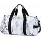 Marble White Sports Duffle Bags For Men Women Casual 800g