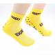 Trampoline Yellow Non Slip Grip Socks Snagging Resistance With Rubber Sticky Bottoms