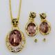 Fashion luxury crystal Necklace Set 18K Real Gold Plated Necklace pendant Earrings