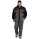 Gery / Black Mens Winter Work Coveralls With Reflective Tape 65% Poly 35% Cotton