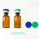 ISO9001 Blue Orange Medicine Vial Cap With Rubber Stopper