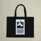 Handled Black Cotton Canvas Tote Bag / Fashionable Printed Canvas Tote Bags