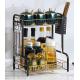 ODM Spice Double Layer Kitchen Rack Black And Gold color 36.5x22x40cm Specification