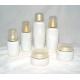 White Blown Frosted Cream Cosmetic Glass Bottles and Jars