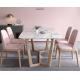 180cm Marble White Luxury Dining Table And Chairs 4 Seater 6 Pieces Minimalist