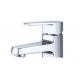Square Basin Faucets with Ceramic Cartridge , Single Hole Deck Mounted Bathtub
