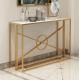 Contemporary Marble top Gold Metal Frame Console table Hallway table