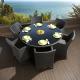 Modern luxury PE rattan dinning table chair waterproof outside patio dinning table chair furniture