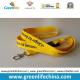 Yellow plain standard lanyard with custom logo and safety metal hook