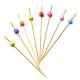 Colorful Spot Ball Decorative Bamboo Food Picks In Bulk FDA approved