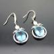 Women Jewelry 925 Silver Blue Topaz Cubic Zirconia Dangle Earrings(PSJ04882)