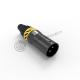 Black Small Power XLR Connector Waterproof IP65 Connector 3 Pin Male Plug