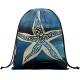 Summer Starfish Drawstring Grip Bags Dark Blue Ocean Animals String Bag Outdoor Sports Storage Bag Lightweight Durable