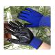 Seamless Blue Polyester Knit Black Nitrile Gloves