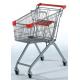 Red Grocery store Wire Shopping Trolley Metal Retail Carts 70L Printed Logo