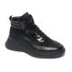 Rubber Outsole Winter Black Mens Leather Casual Boots